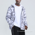 Veste d&#39;entraînement en gros de Camo Men Full Zip